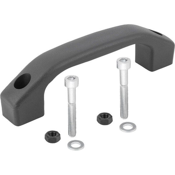 Kipp Pull Handle L=122, Form:A, Polyamide Black Ral7021, Comp:Steel, A=100, D=M05 K1060.1100051 - main
